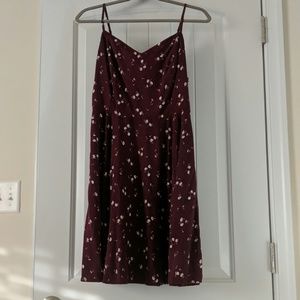 Large Burgundy Floral Fit&Flare Old Navy Dress